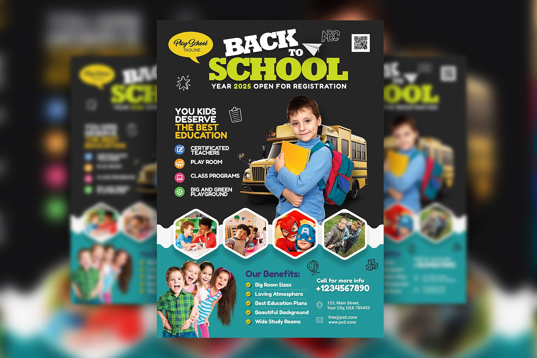 Abstract Playful Junior School Admission Flyer Template - Flyers ...