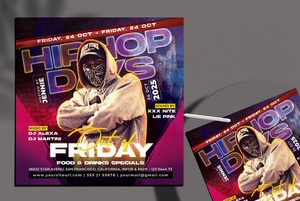Colorful Sparkly Hip Hop Days Flyer Template