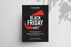 Темный минимальный шаблон Flyer Black Friday Sale