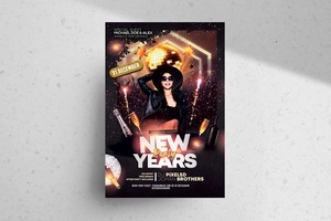 Festive Elegant New Years Party Flyer Template