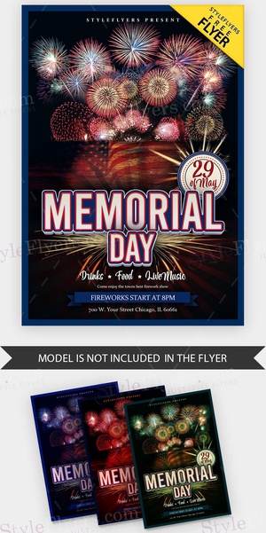 Festive Memorial Day Event Flyer Template