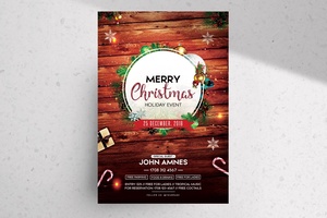 Festive Merry Christmas Event Flyer Template