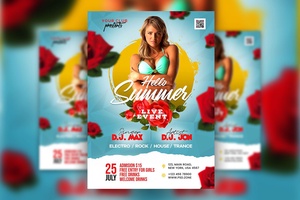 Floral Blue Summer Special Event Party Flyer Template