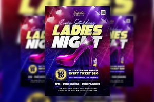 Geometrische Glitter Ladies Night Party Flyer Vorlage