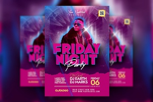 Glitter Friday Night Club Party Flyer Template