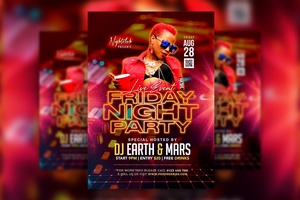 Glitter Friday Night Music Party Flyer Template