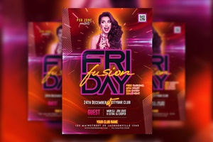 Glitter Friday Night Party Flyer Template