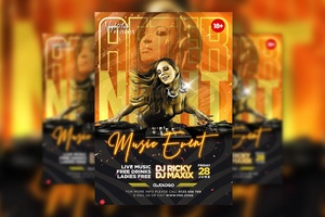 Glitter Night Club Party Flyer Template