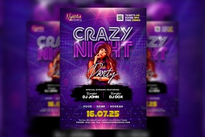 Glitter Purple Nightclub Party Flyer Template