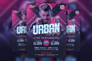Gradient Neon Urban Night Club Party Flyer Template