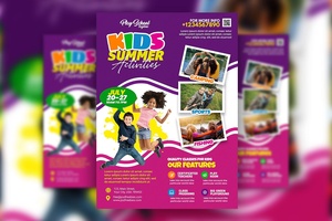 Infographic Colorful Kids Summer Camp Flyer Template