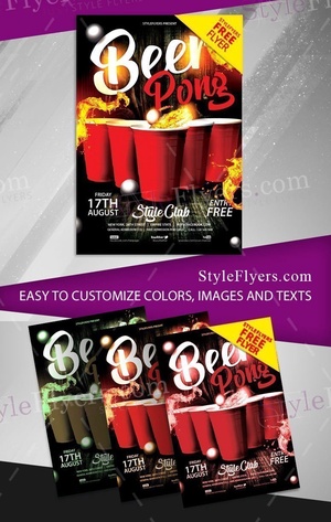 Modern Beer Party Flyer Template