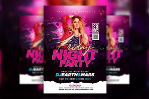 Modern Color-Splash Nightclub Music Party Flyer Template