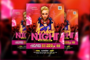 Modern Festive Friday Night Music Party Flyer Template