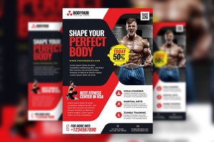Modern Infographic Health and Fitness Gym Flyer Template
