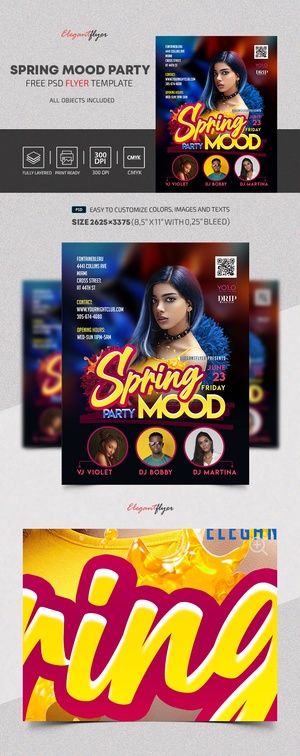Modern Spring Party Flyer Template