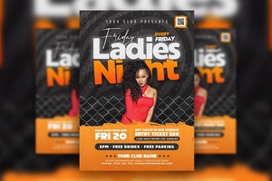 Neon Ladies Night Party Event Flyer Template