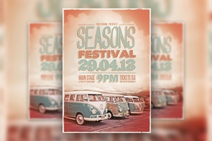 Retro Photo Season Festival Flyer Template