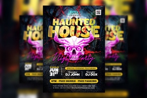 Spooky Playful Haunted House Party Event Flyer