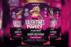 Urban Floral Valentine’s Day Party Flyer Template