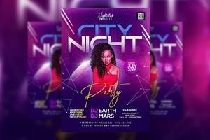 Urban Geometric DJ Nightclub Party Flyer -Vorlage