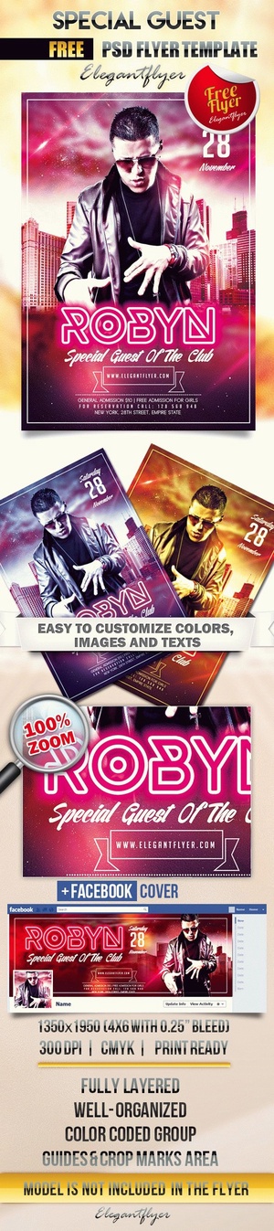 Urban Neon Party Flyer and Facebook Cover Template