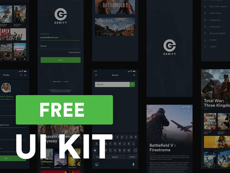 Game UI Kit – Adobe Xd