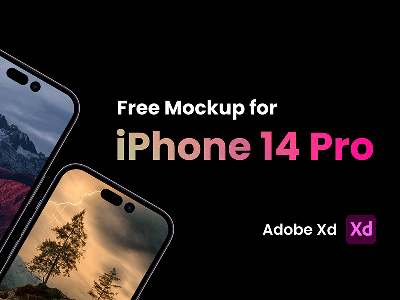 iPhone 14 Pro Mockup for Adobe XD - Free Adobe XD Templates - Download