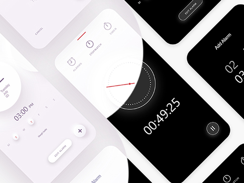 Mobile Clock App UI