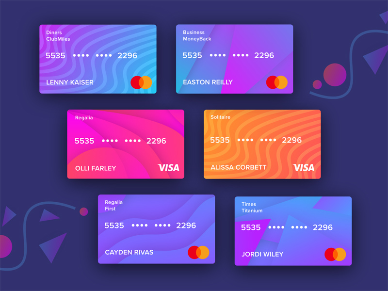 Tarjeta de crédito virtual y plantillas de tarjeta de débito XD