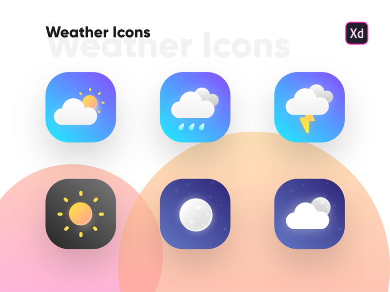 Weather Icons Adobe XD