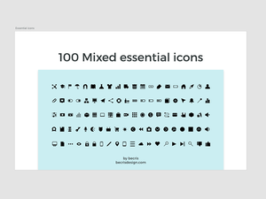 100 Essential Icons for Adobe XD