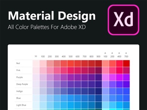Couleurs de conception de matériau pour Adobe XD
