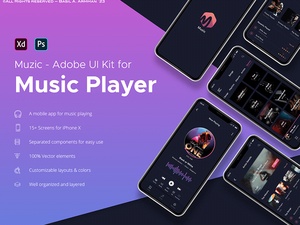 Music Player App made with Adobe Xd