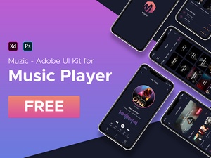 Kit de aplicaciones de música para Adobe XD