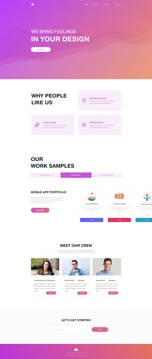 Agency Landing Page XD Template