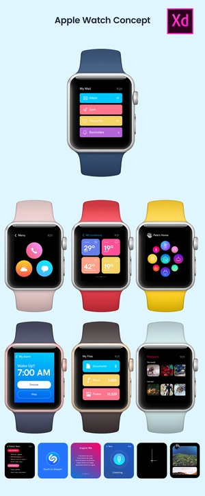 Apple Watch Design Concepts for Adobe XD