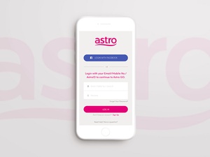 La nueva pantalla de inicio de sesión de Astro Go