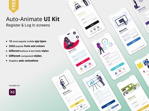 Register & Login Screens with XD Auto-Animate