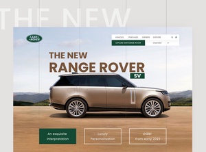 Page de destination Range Rover SV