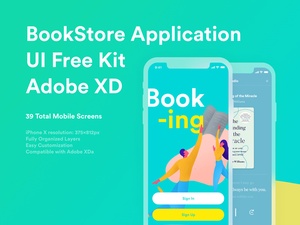 Bookstore App UI for Adobe XD