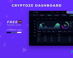 Cryptoze 2.0 - Panel de Adobe XD Customer Dashboard