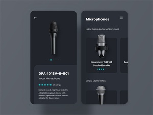 Microphone Shop App UI