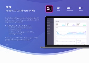 Kit de interfaz de usuario del tablero de Adobe XD