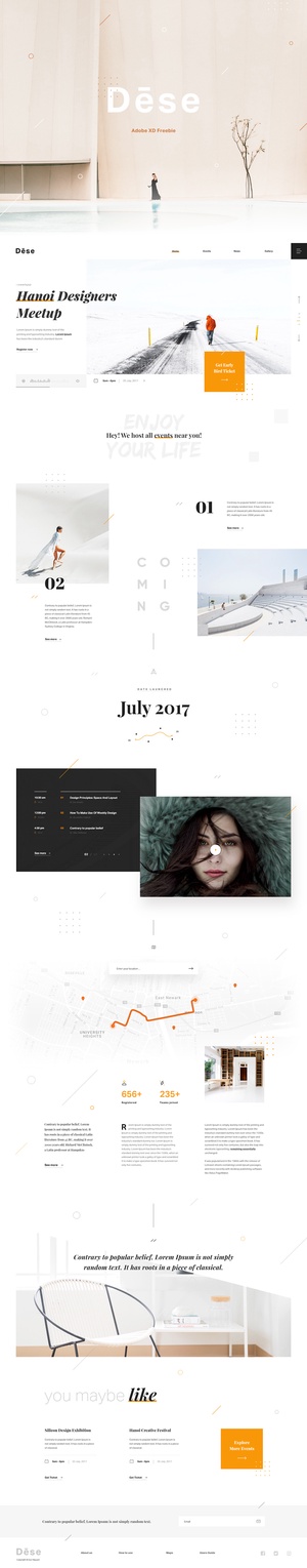 Dese Landing Page Adobe XD Template