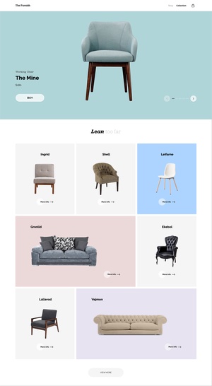 Sitio web de la tienda de muebles de comercio electrónico-plantilla XD
