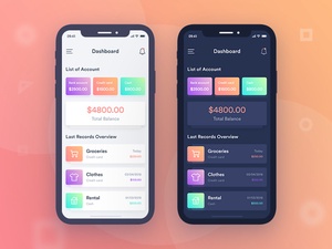 Finance Mobile App UI made with Adobe XD
