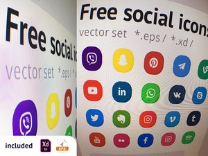 Social Icon Set For Adobe Xd