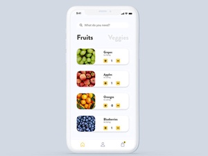 Idea de diseño de la aplicación de entrega de frutas