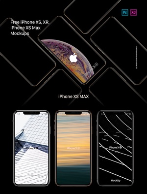 iPhone XS, XR & XS Max Xd Mockups